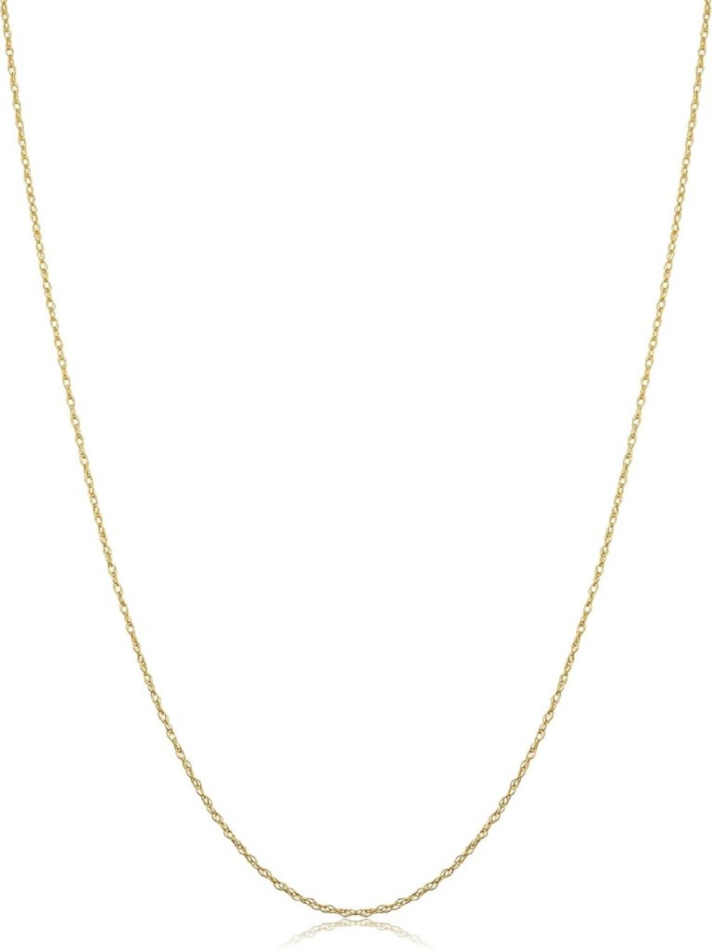 Solid 10K Yellow Gold Rope Chain Necklace for Women - Elegant Jewelry Accessory